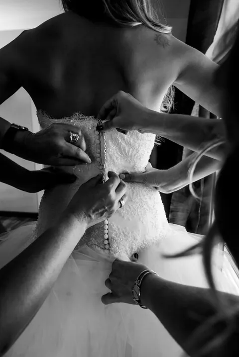 Preparativos del vestido